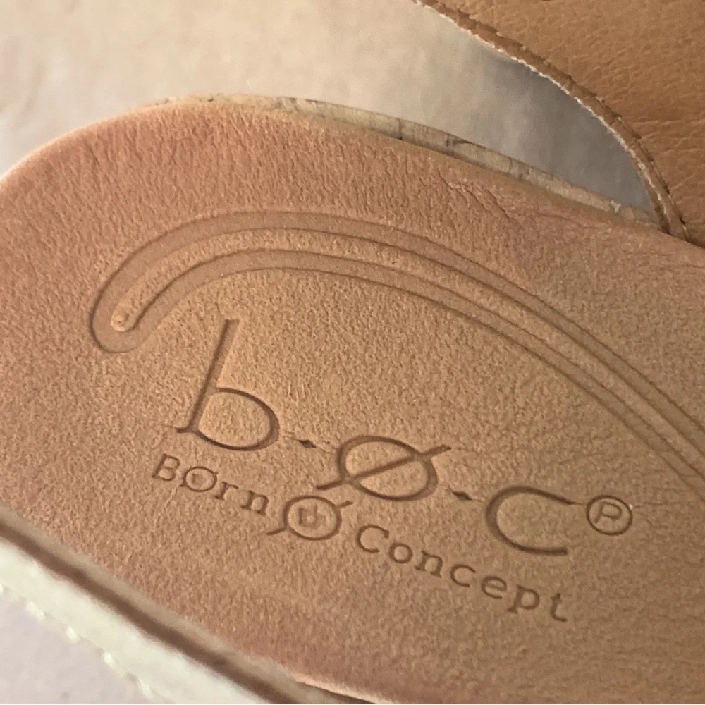 BOC Born Beige Cork Wedge Slingback Sandals Comfort Strappy Women’s Size 10